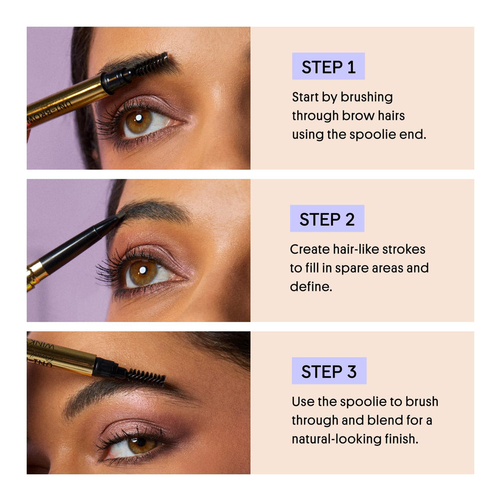 Winky Lux Uni-Brow Pencil cruelty-free badge indicating clean beauty standards