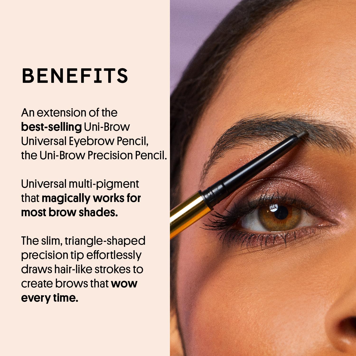 Winky Lux Uni-Brow spoolie in action showing effortless blending for natural feathered arches