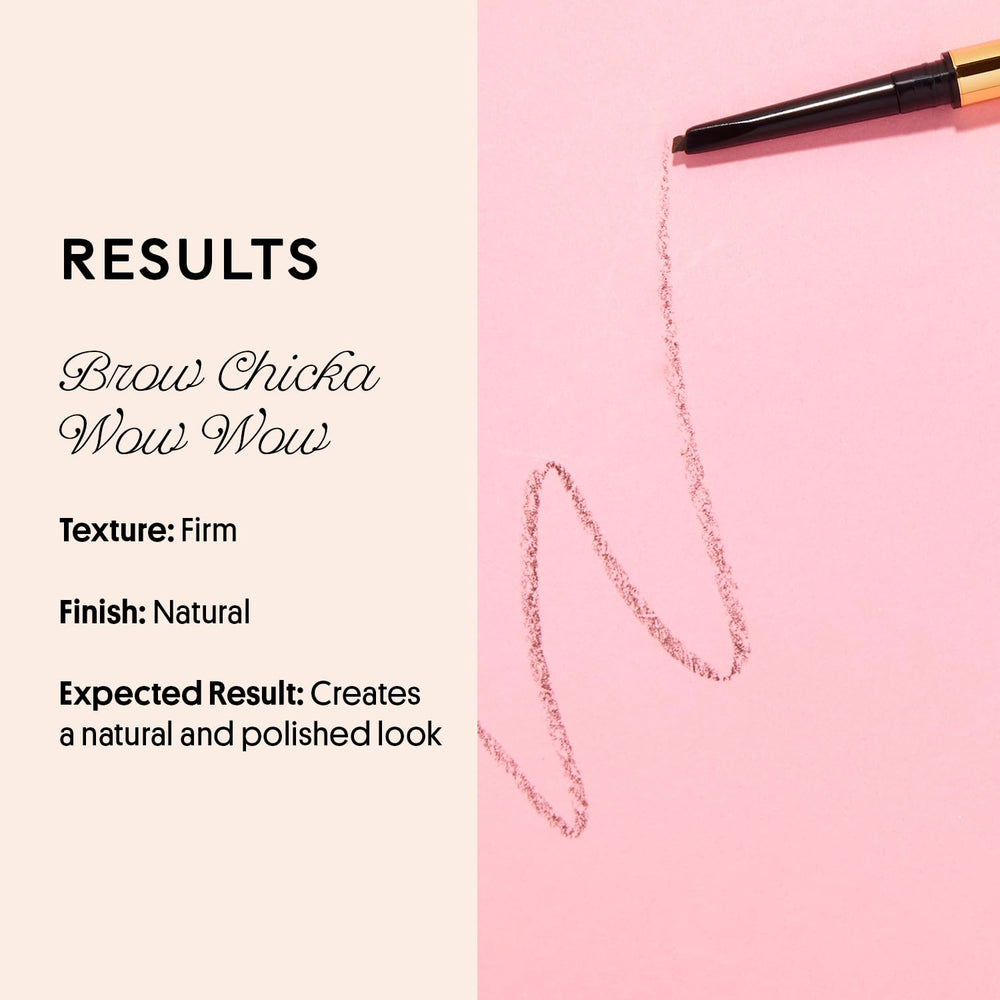 Winky Lux Uni-Brow pencil waterproof swatch demonstrates longwear for all-day brows