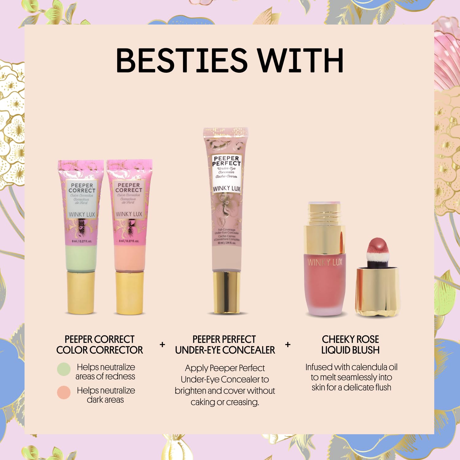 Winky Lux texture close-up reveals creamy, breathable tint for natural glow.
