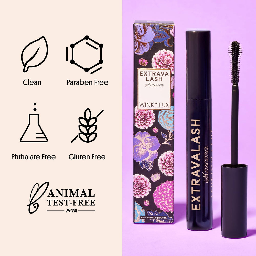ExtravaLash packaging communicates clean ingredients and cruelty-free, plastic-neutral beauty.