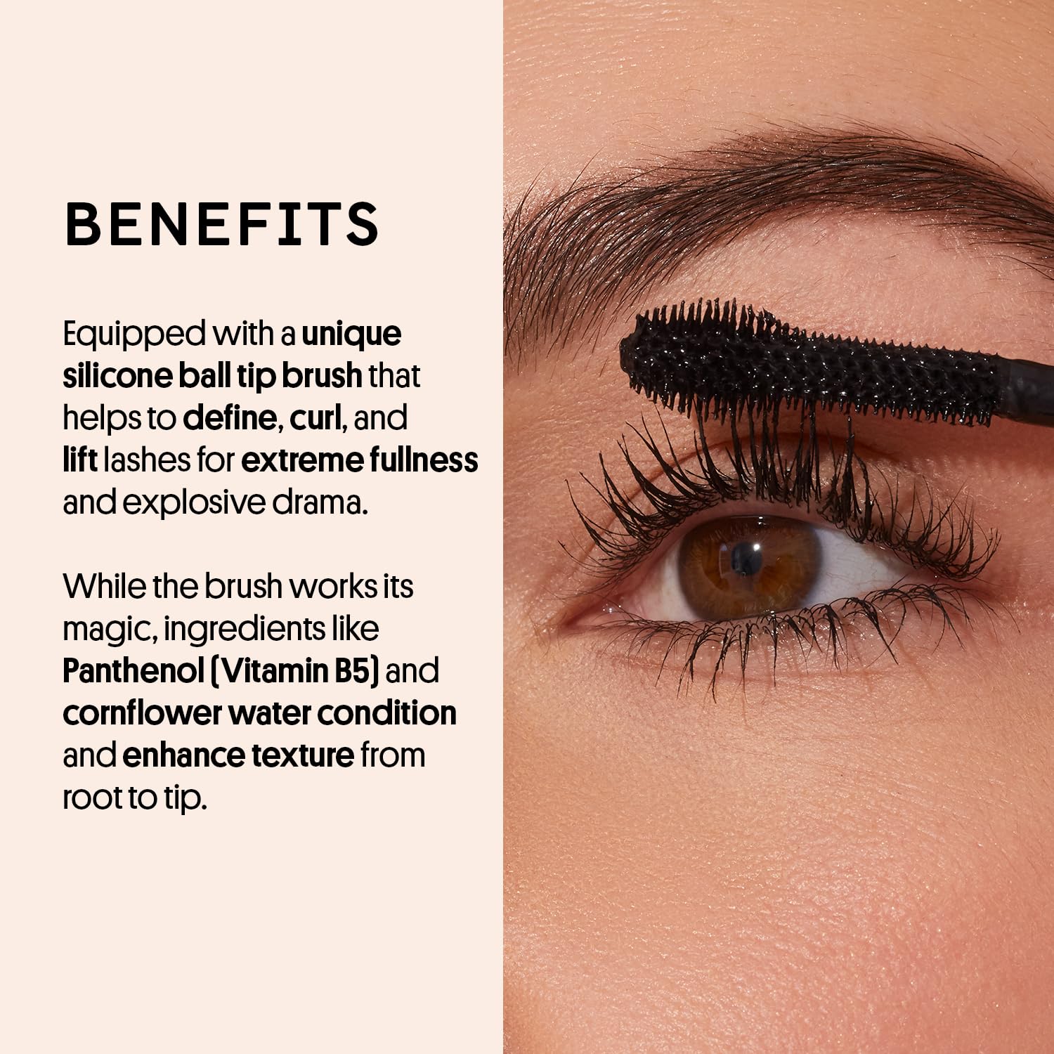 Winky Lux ExtravaLash wand in action delivering lift and curl.