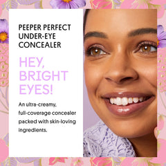 Winky Lux Peeper Perfect under-eye application demonstrating crease-free finish.