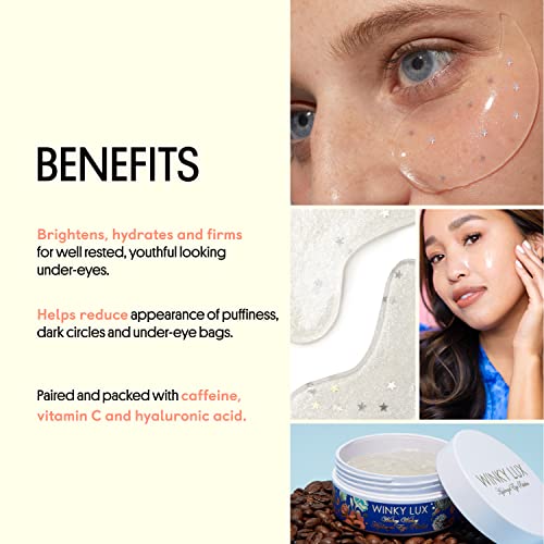 Winky Lux Wakey Wakey application close-up shows soothing texture for gentle eye care.