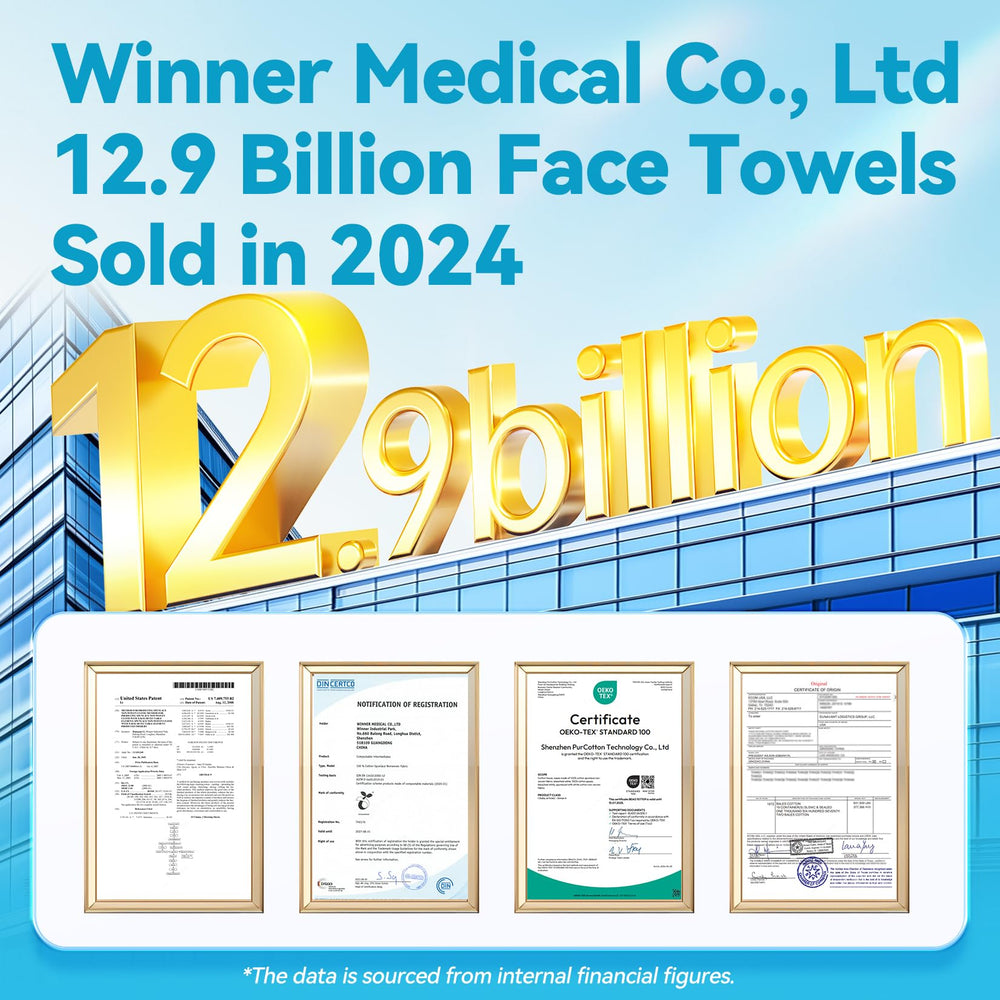 Winner disposable face towel bulk-pack appearance—great for family sharing and travel.