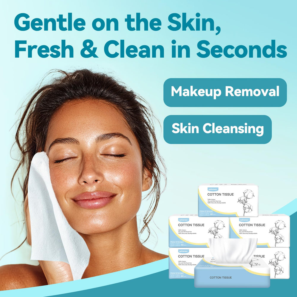 Winner disposable face towel multi-use application—perfect for makeup removal and post-workout cleanup.