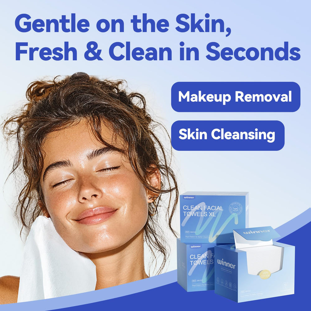 Winner Face Towels odor-free design close-up highlights fragrance-free cleansing