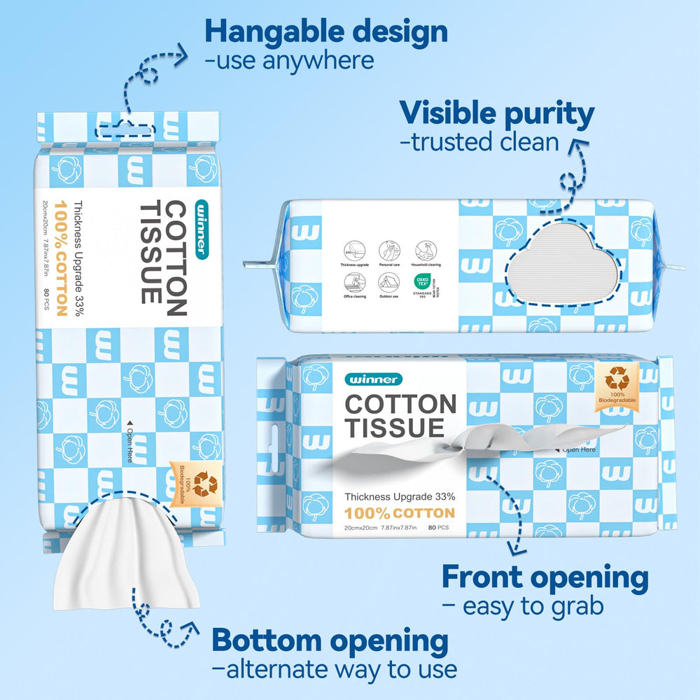 Winner hangable pack with dual openings for easy grab from any angle