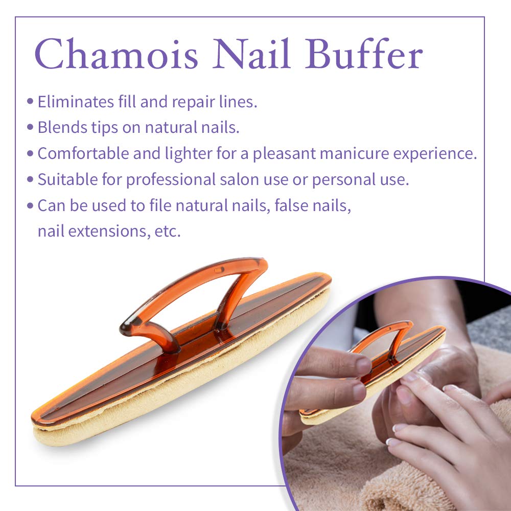 Winning Nails Chamois Buffer nails natural look with even texture.