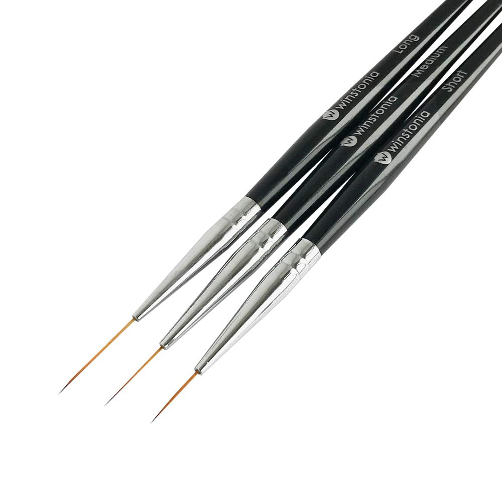 Winstonia Striping Brush short-length cap for precise thin lines on nails.