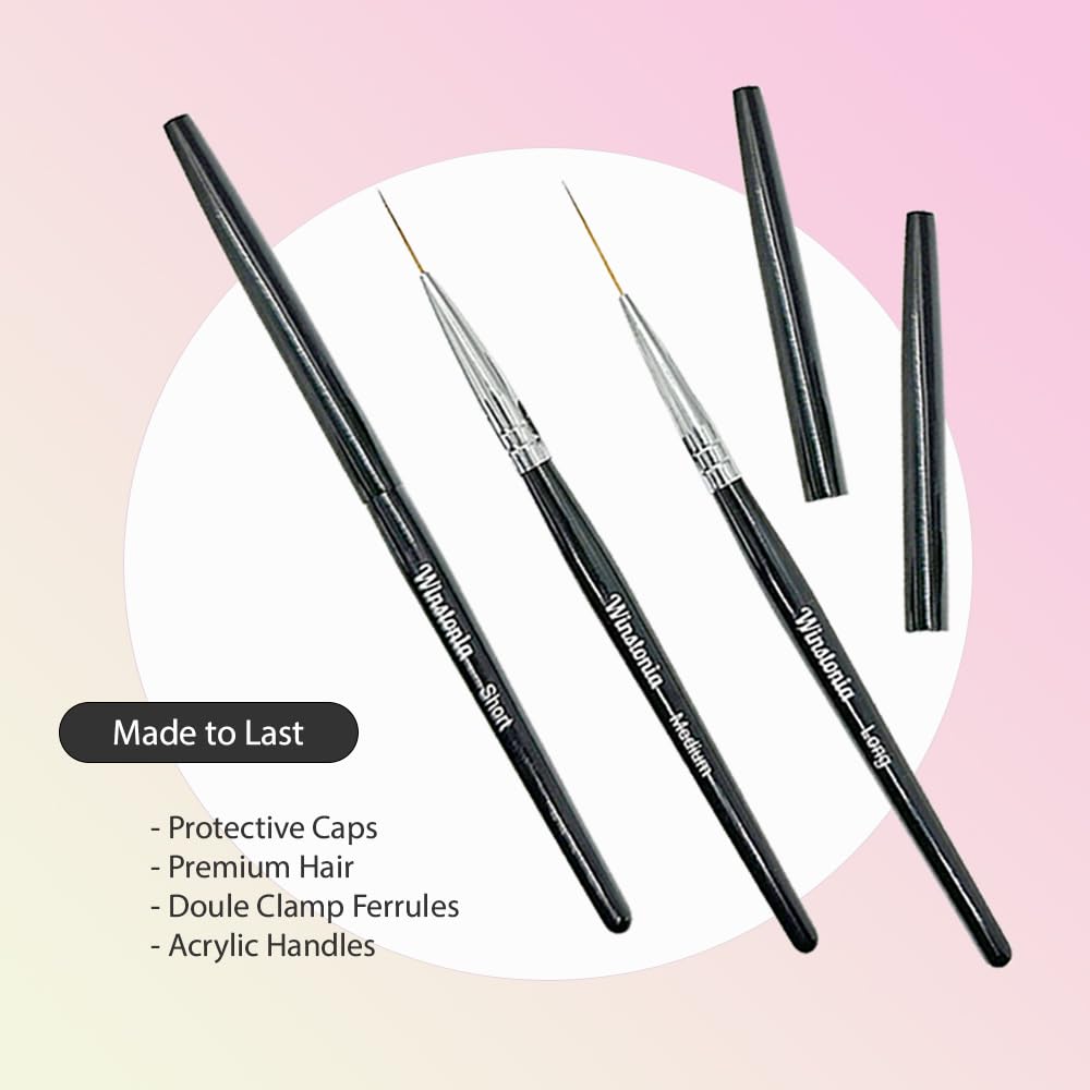 Winstonia Striping Brush nylon-hair detail highlights smooth color filling.