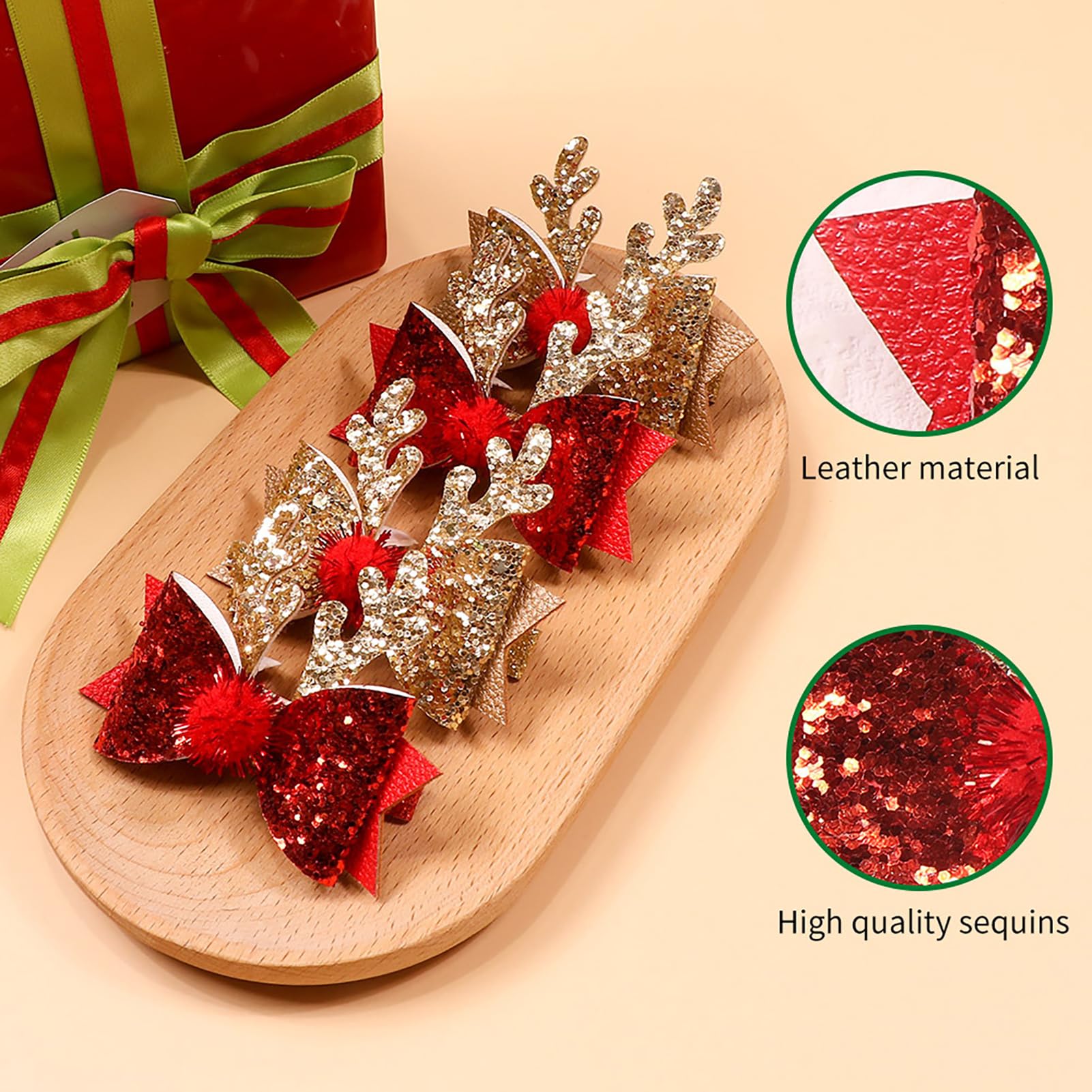 Winthrop Christmas hair clip in a party setting as a decorative accessory