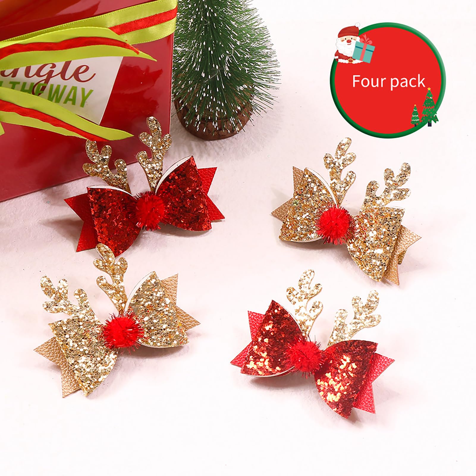 Winthrop Christmas hair clip worn in a holiday hairstyle for festive everyday look
