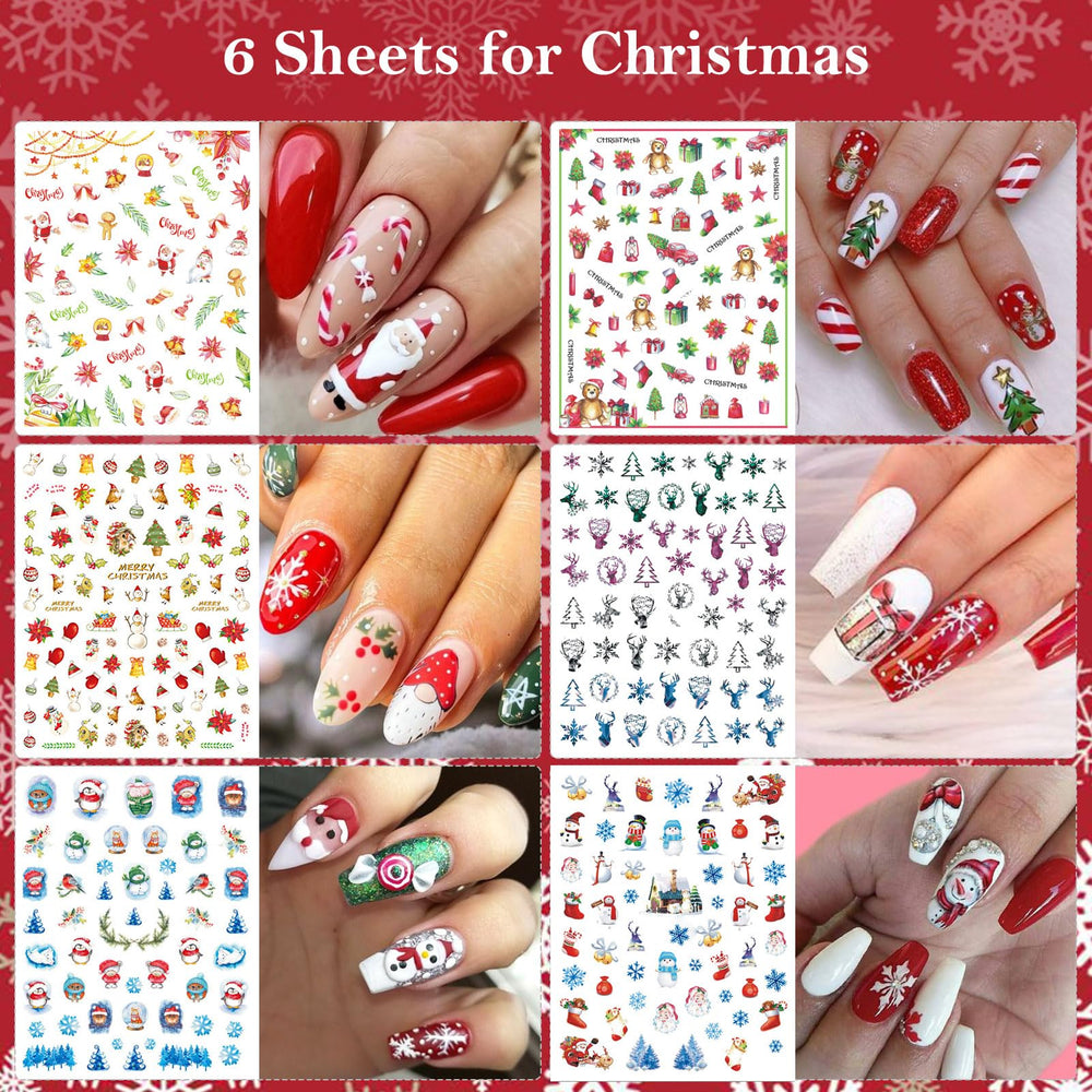 Winthrop nail stickers variety patterns highlight versatile holiday designs for DIY manicures.