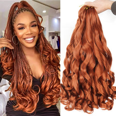 WIPPORYA ginger French curl hair close-up showing soft texture for natural protective styling.