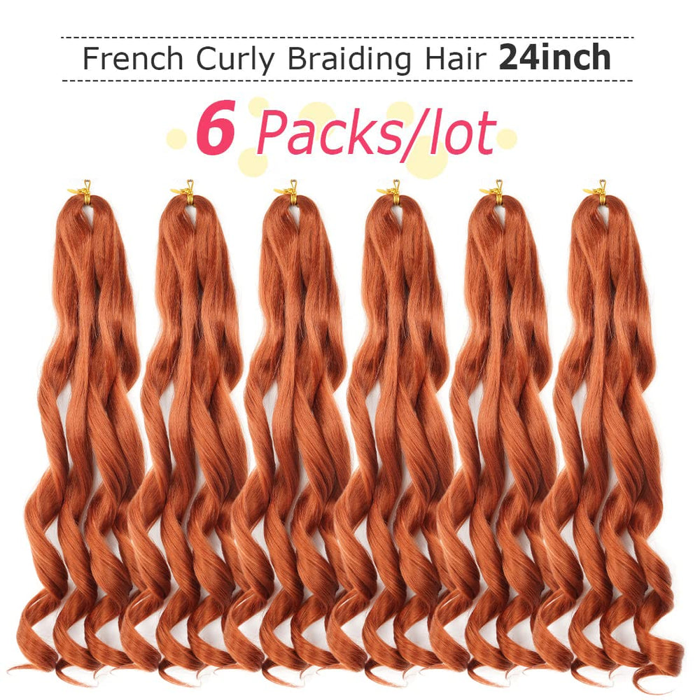 WIPPORYA 24 inch ginger curl braiding hair highlights voluminous length for bold looks.