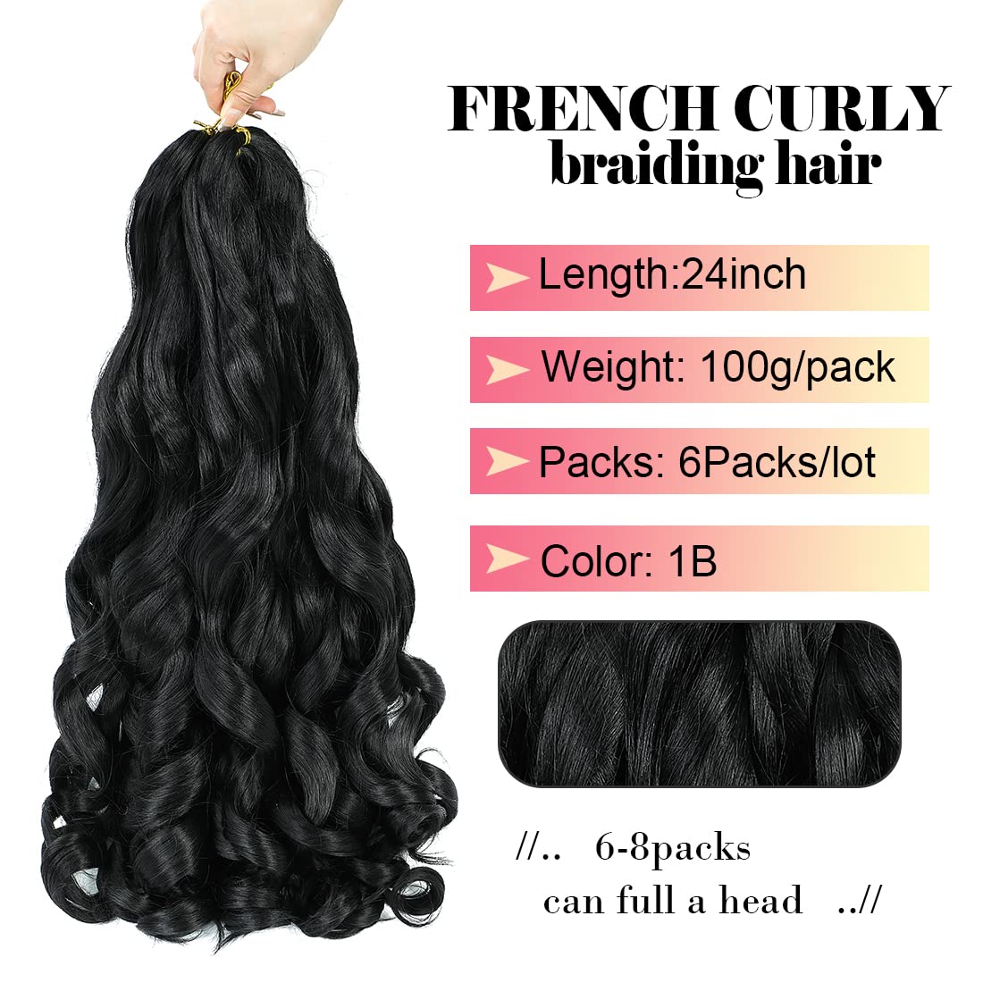WIPPORYA pre-stretched curly hair ideal for fast, clean braids.