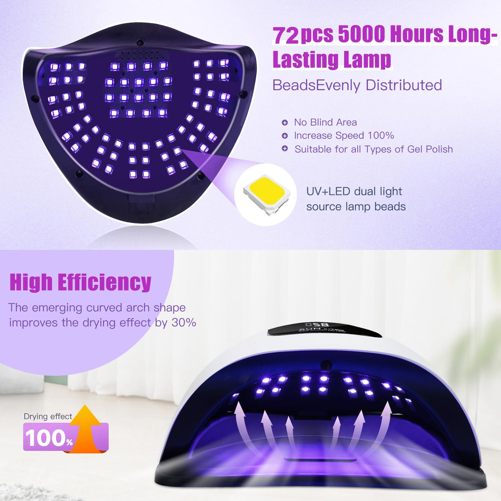 Wisdompark 320W UV LED Nail Lamp side view for compact workspace.