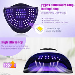 Wisdompark 320W UV LED Nail Lamp side view for compact workspace.