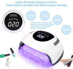 Wisdompark LED Nail Lamp 220W digital timer ready for 10/30/60/99 seconds.