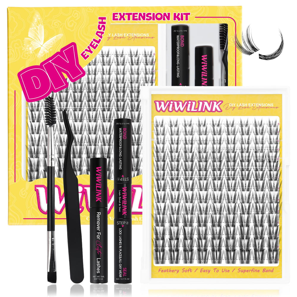 WiWiLINK Freya-kit lash clusters close-up shows natural-looking, soft fibers for daily wear