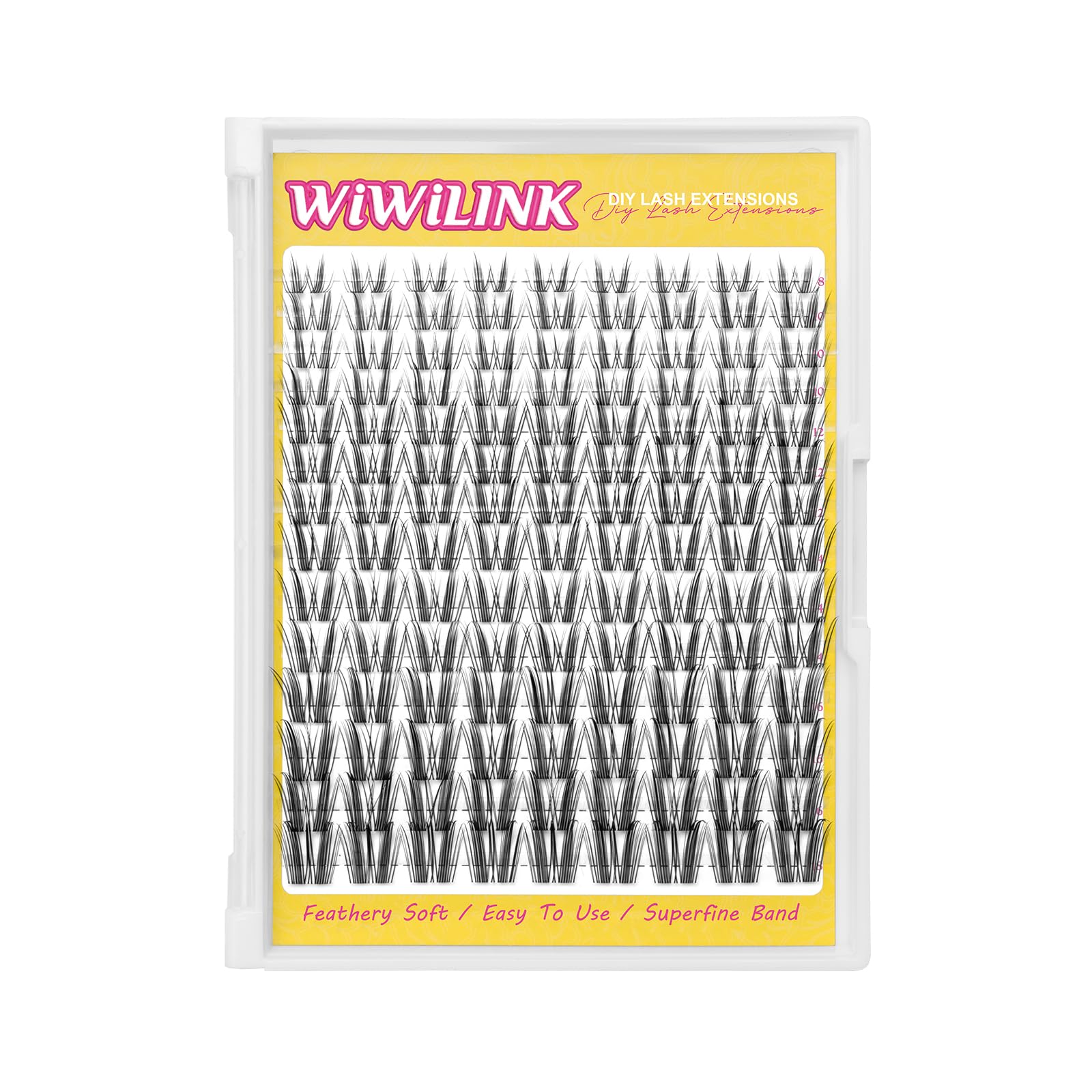 WiWiLINK Freya wispy lash clusters 8-18mm for dramatic, natural-looking eye enhancement.