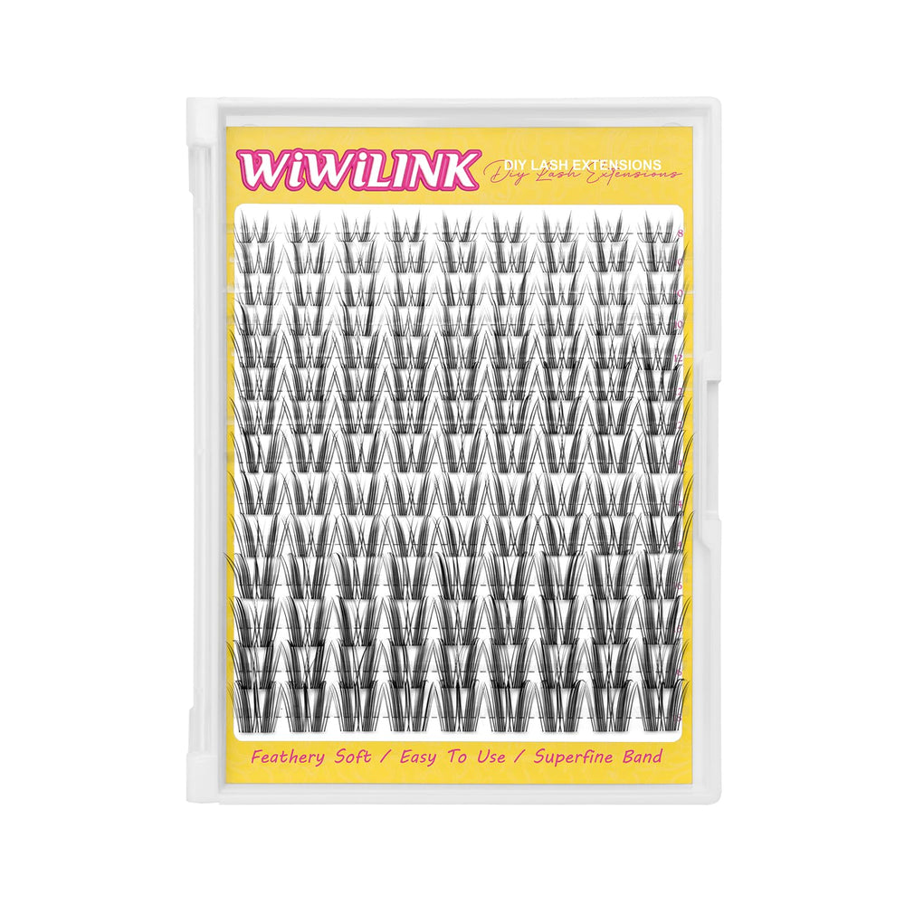 WiWiLINK Freya wispy lash clusters 8-18mm for dramatic, natural-looking eye enhancement.