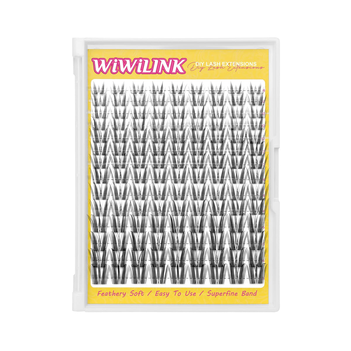 WiWiLINK Freya wispy lash clusters 8-18mm for dramatic, natural-looking eye enhancement.