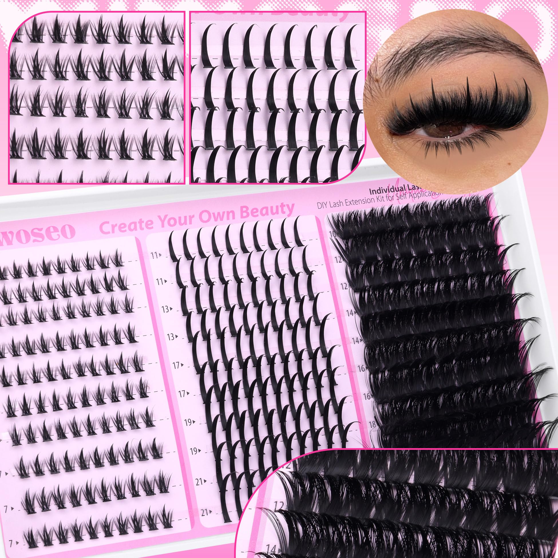 wiwoseo beginner-friendly kit promotes DIY lash enhancement at home.