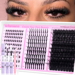 wiwoseo bottom lash clusters kit packaging demonstrates easy at-home lash styling.