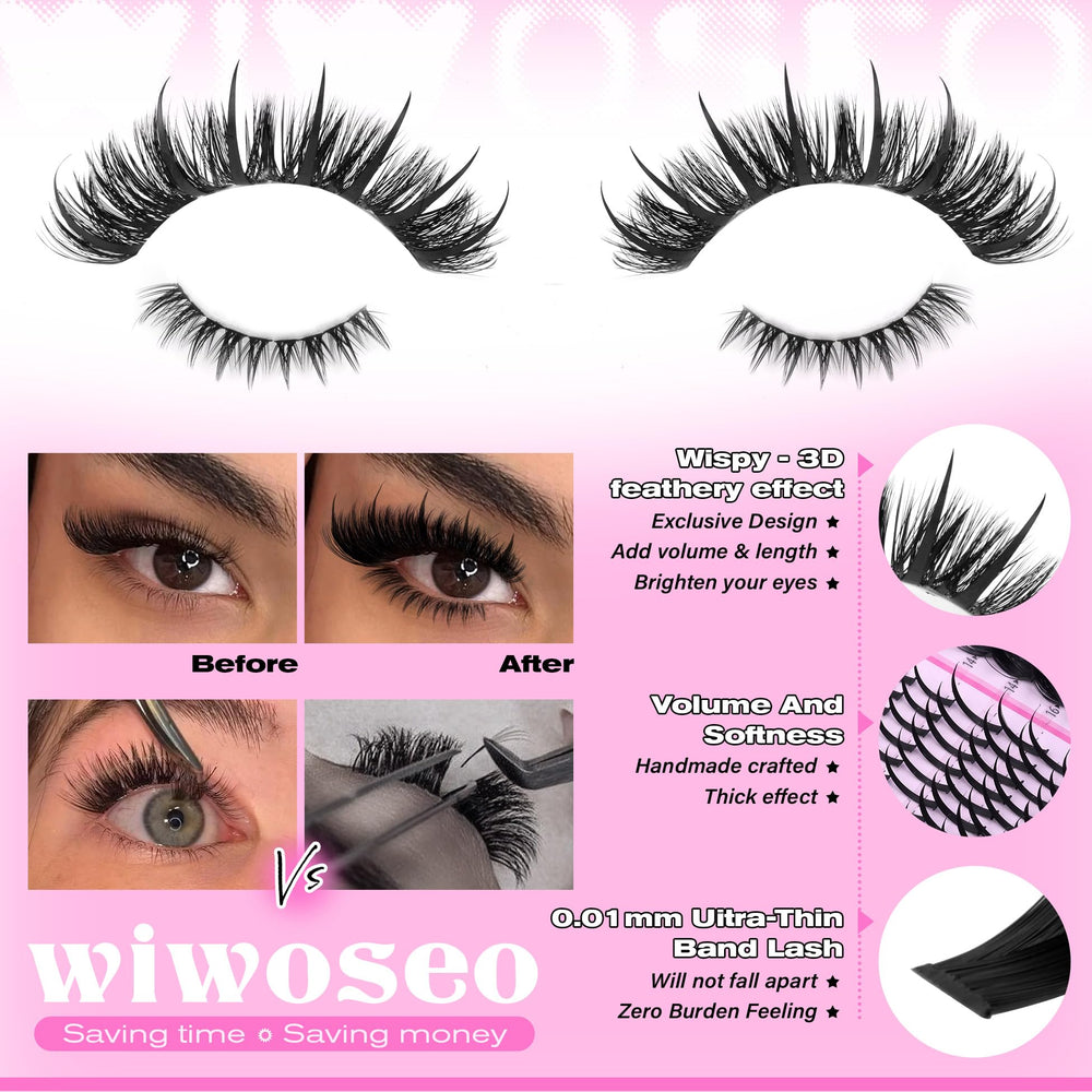 wiwoseo clear bond and seal lash glue demonstrates clean, residue-free wear.