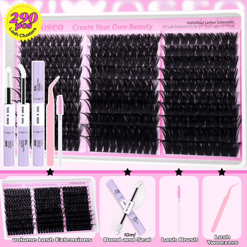 wiwoseo d-curly lash clusters closeup highlights lightweight, soft texture for comfortable wear