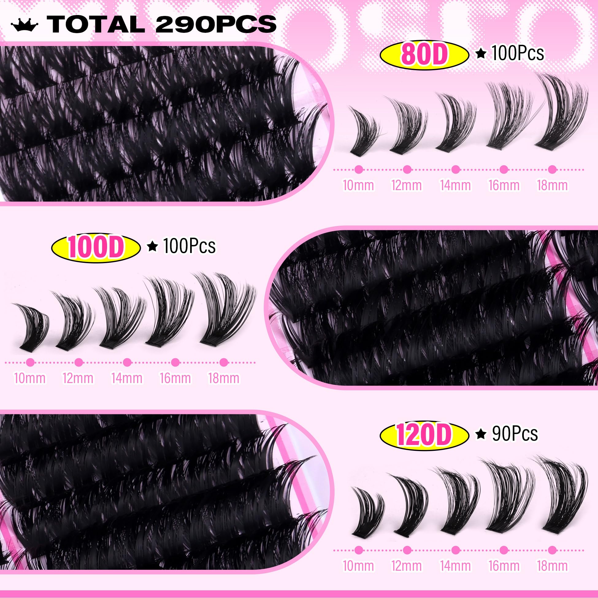 wiwoseo 10-18mm lash lengths variation shows flexible options for personalized eye shape