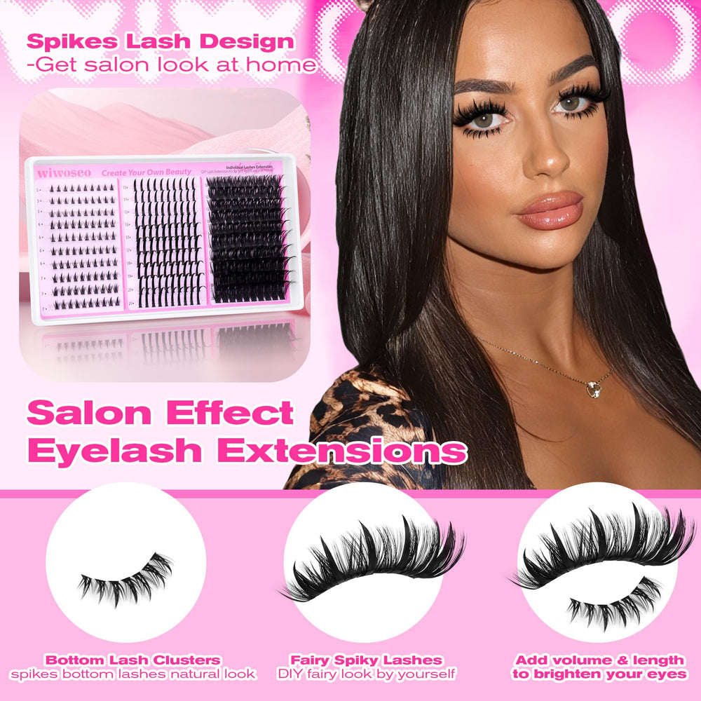 wiwoseo lash tweezers with brush positioned for precise cluster application.