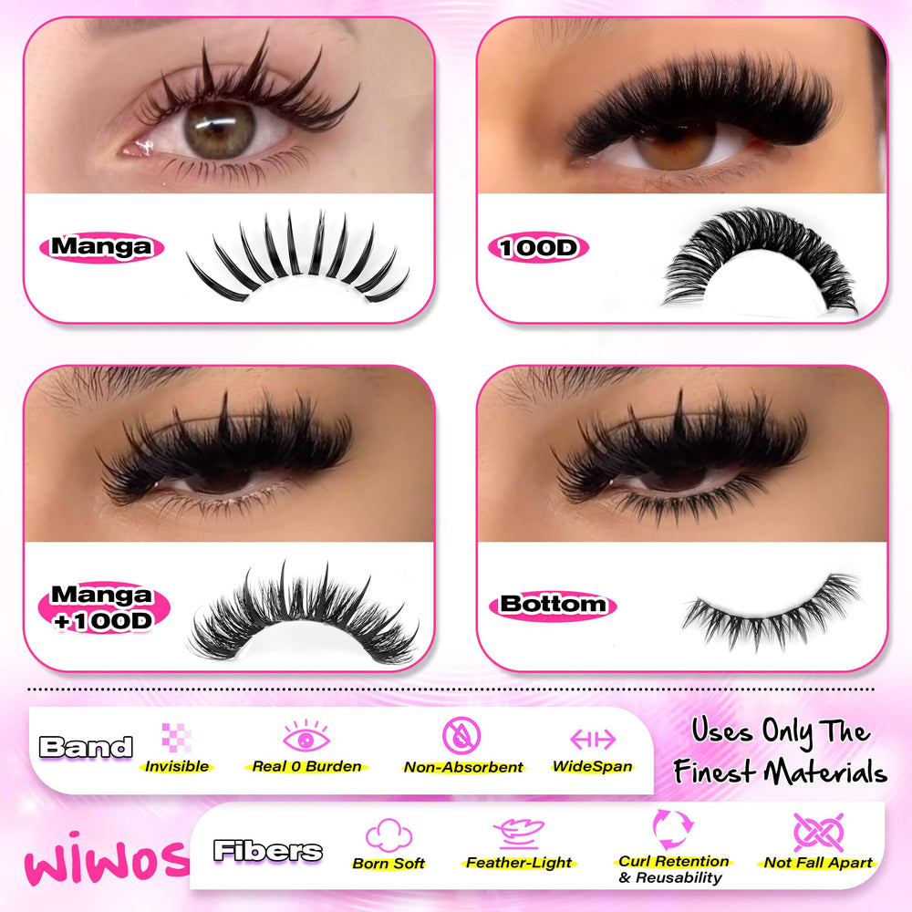 wiwoseo little-devil manga lashes create doll-like drama with soft comfort.