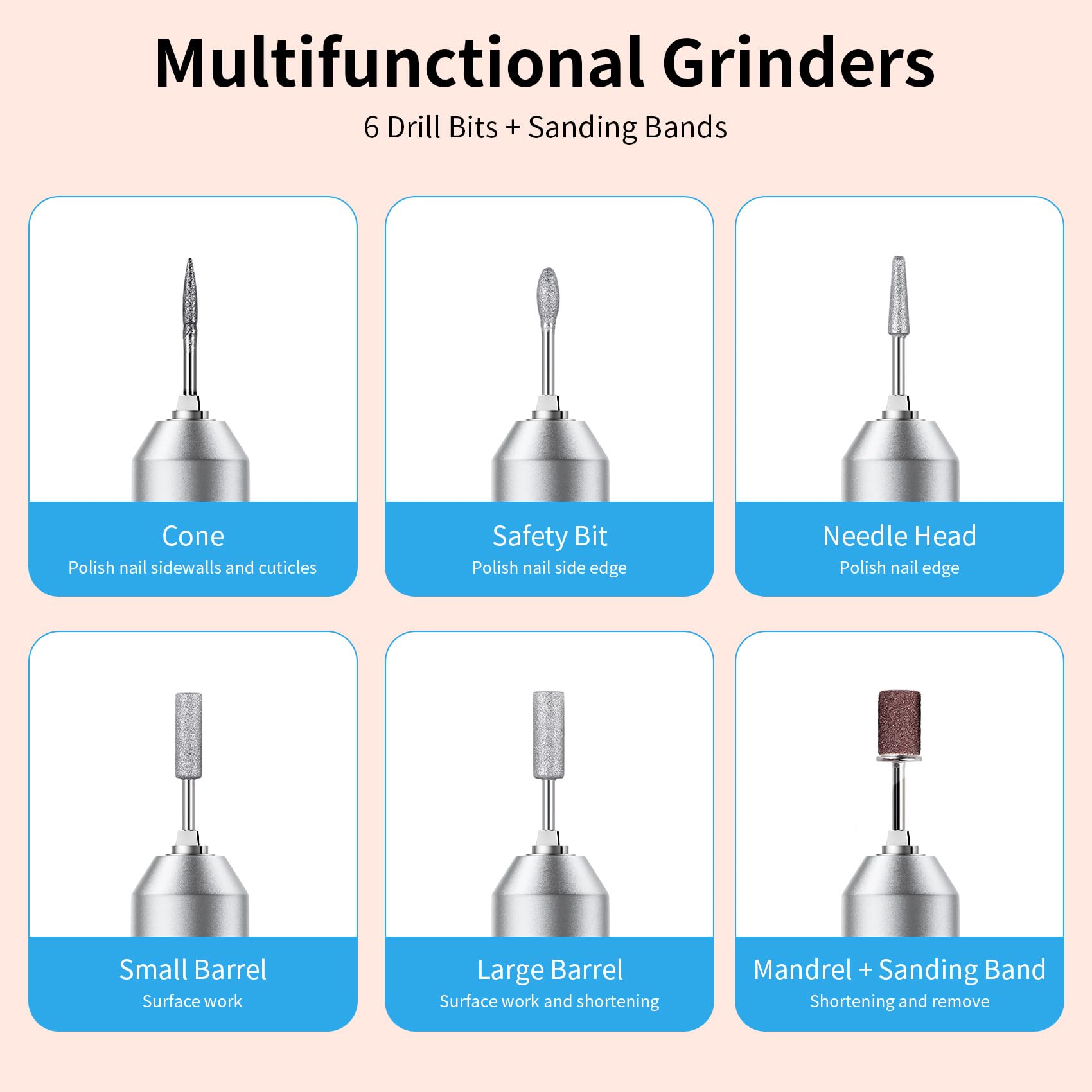 Wiyuam 6-bit set ready for filing, shaping, and cuticle care.