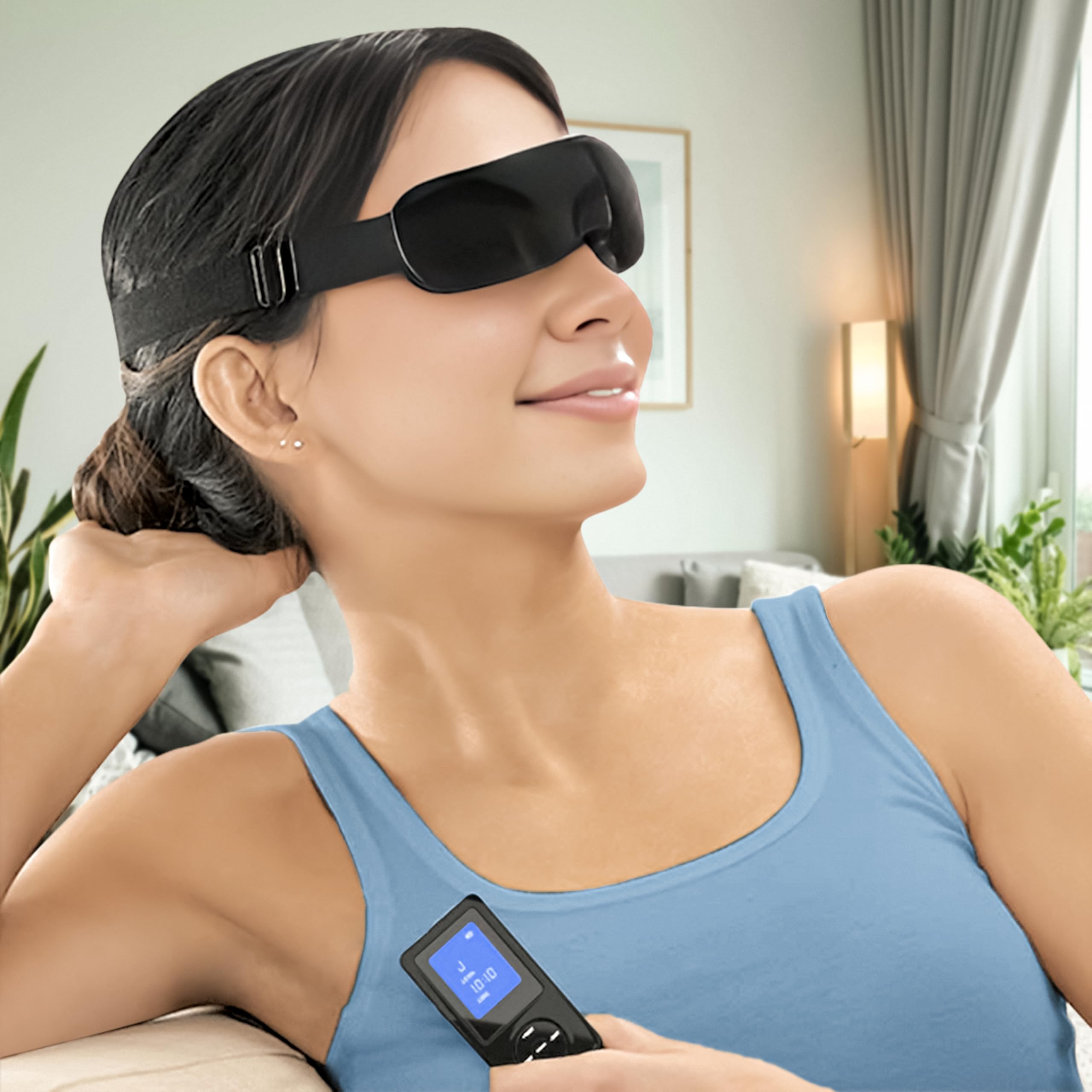 Wizard Research Electric Heated Eye Mask heat levels for personalized comfort and soothing warmth.