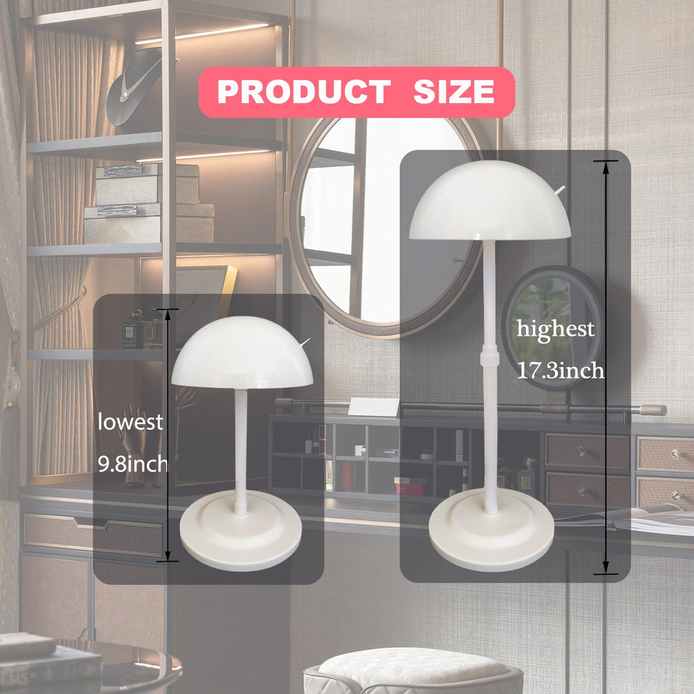 WiZiWi wig stand display-ready setup on a dressing table for neat presentation.