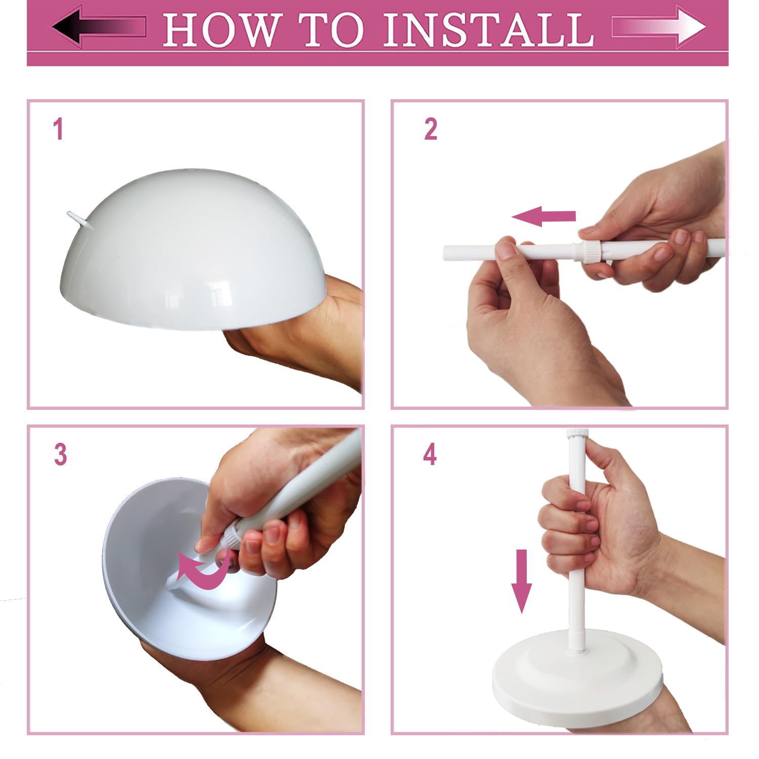 WiZiWi wig stand travel-compact design fits in luggage for on-the-go styling.