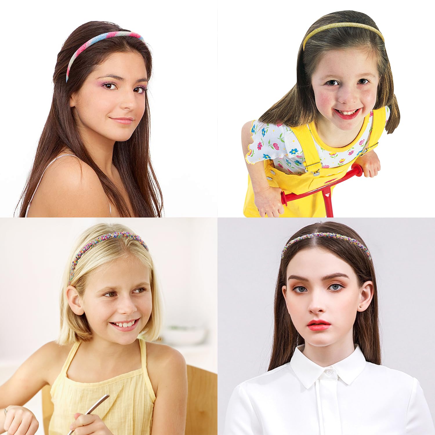 WJYX BOWS glitter headbands ready for gifting and sharing