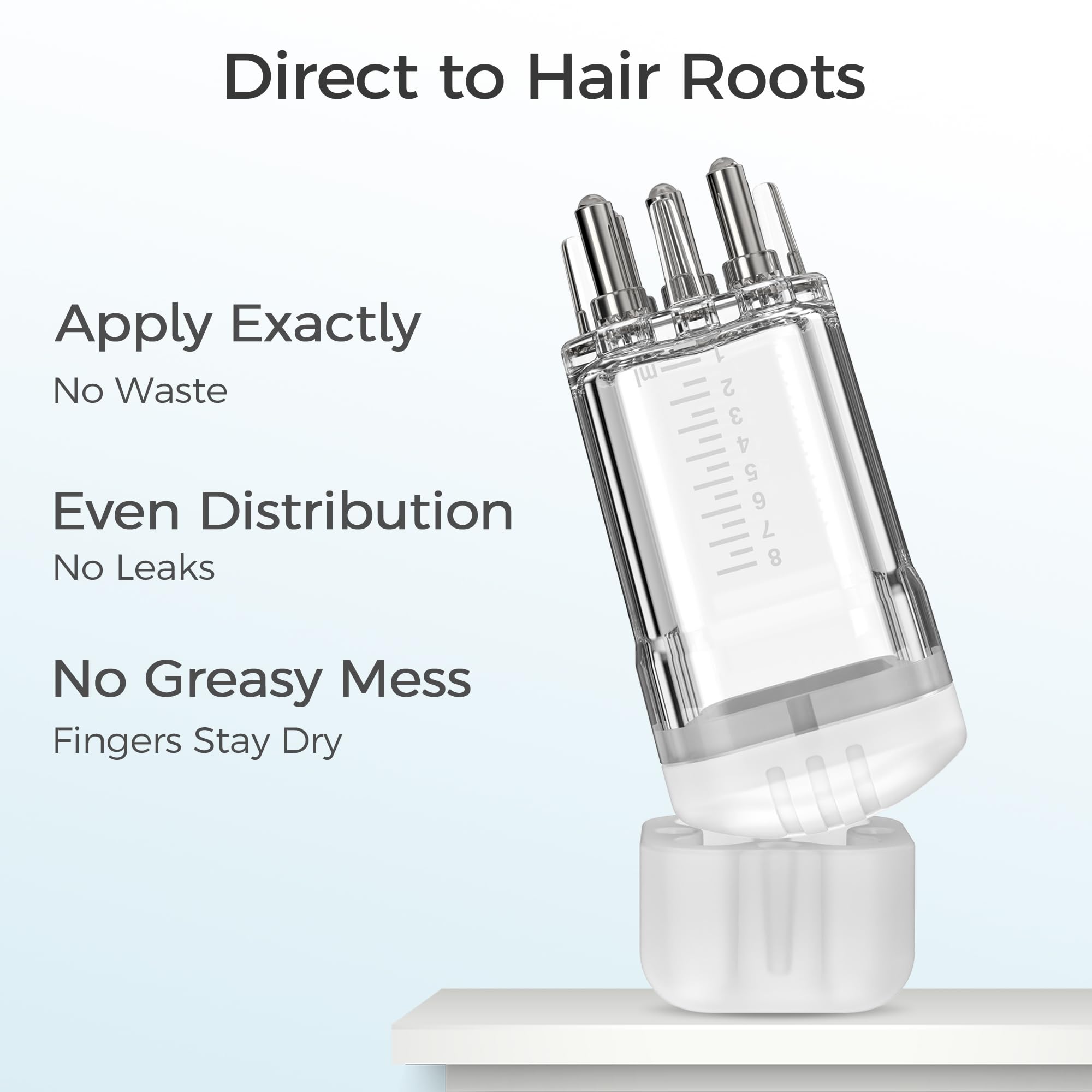 WL-YBOPRO roller-top applicator rolls softly for uniform scalp distribution
