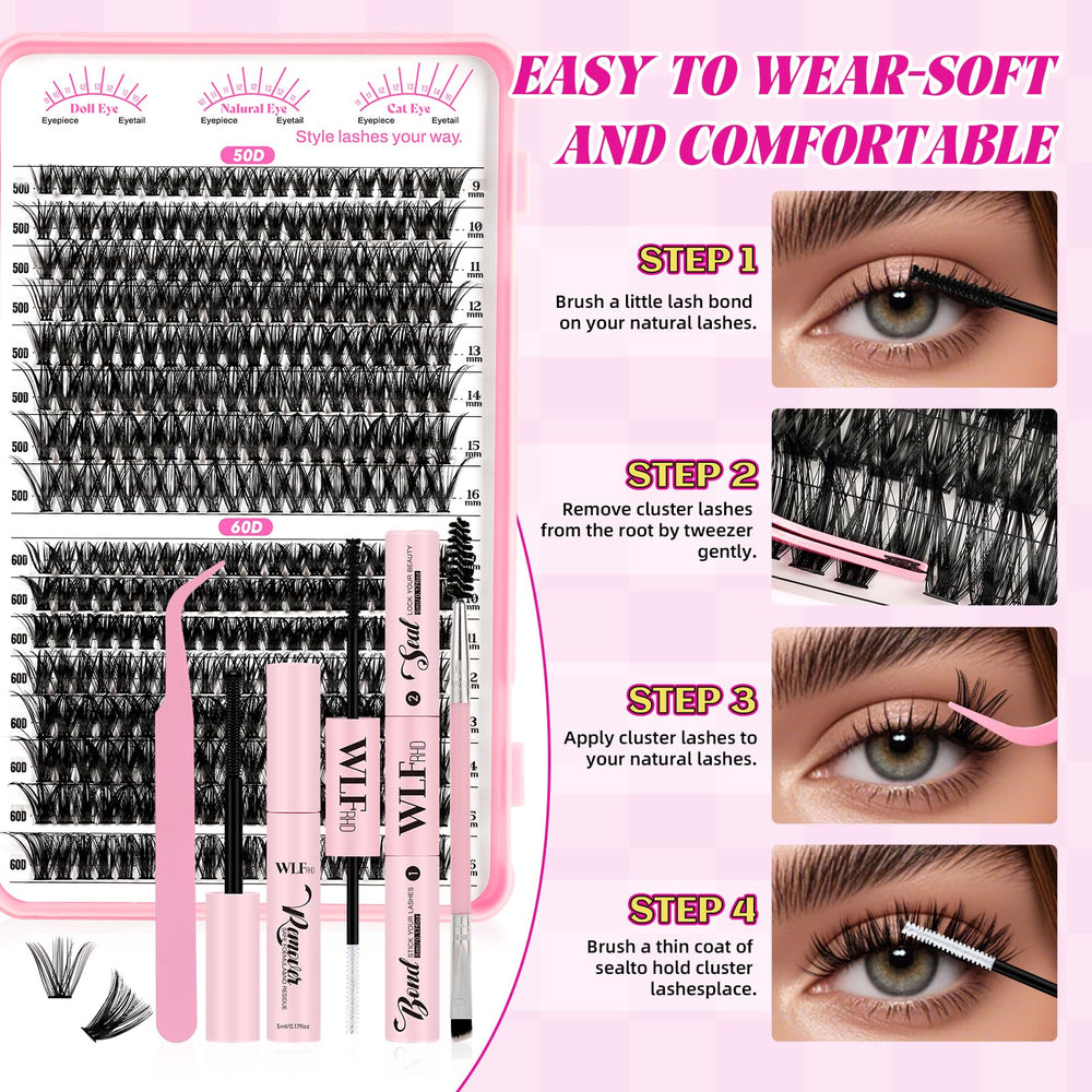 WLFRHD WLF lash brush for keeping clusters neat during styling