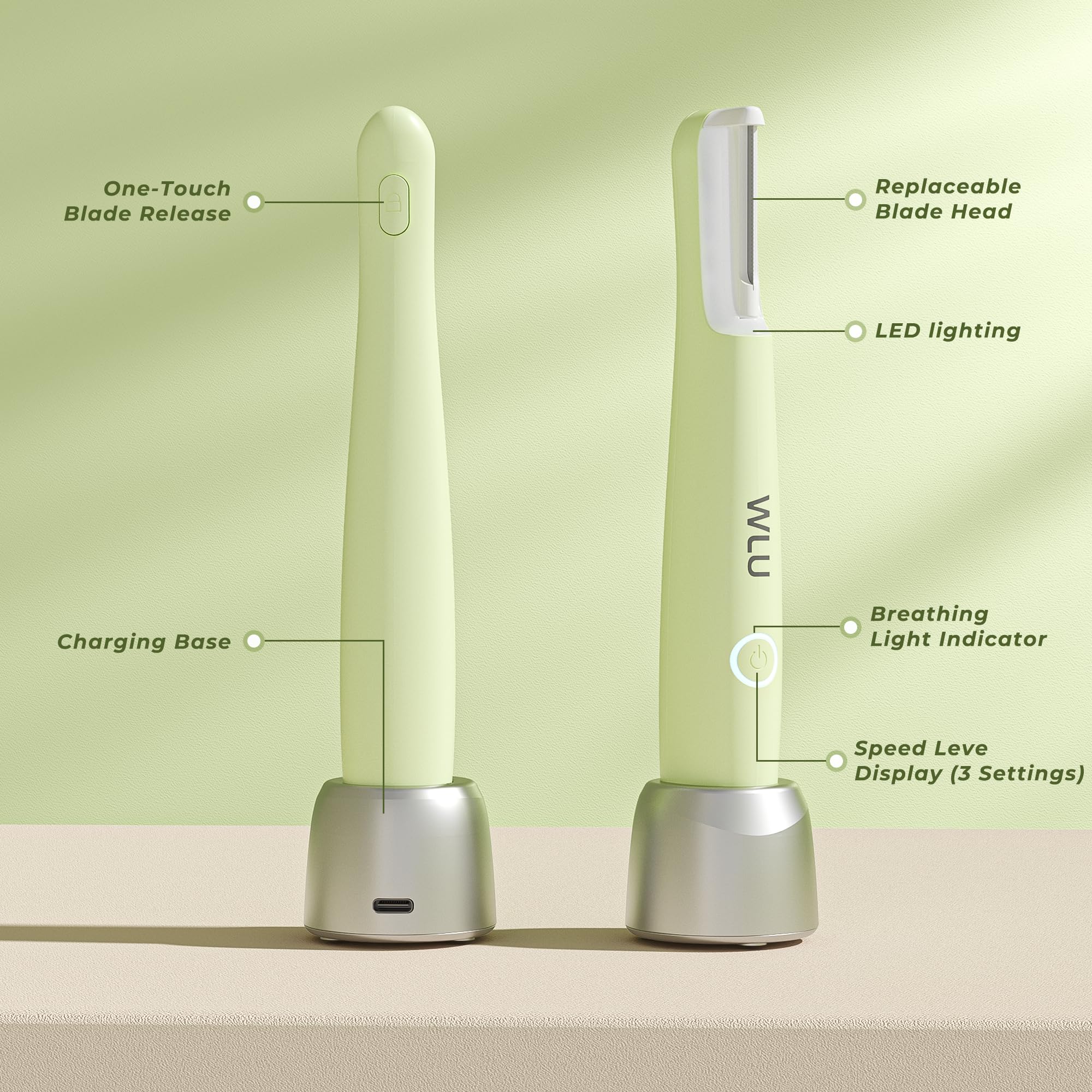 WLU Dermaplane Razor compact design for easy storage and travel.