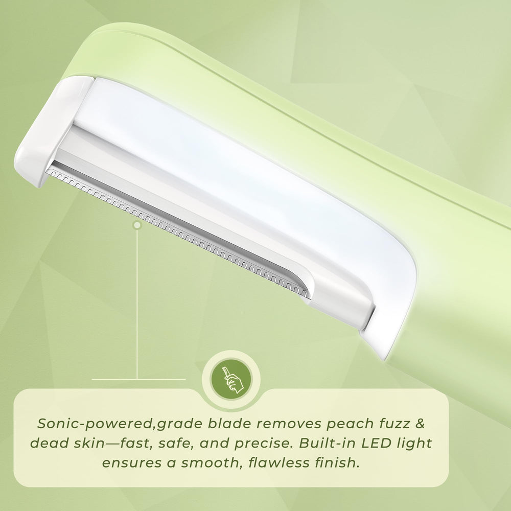WLU Dermaplane Razor LED blade-light detail supports precise shaving near delicate areas.