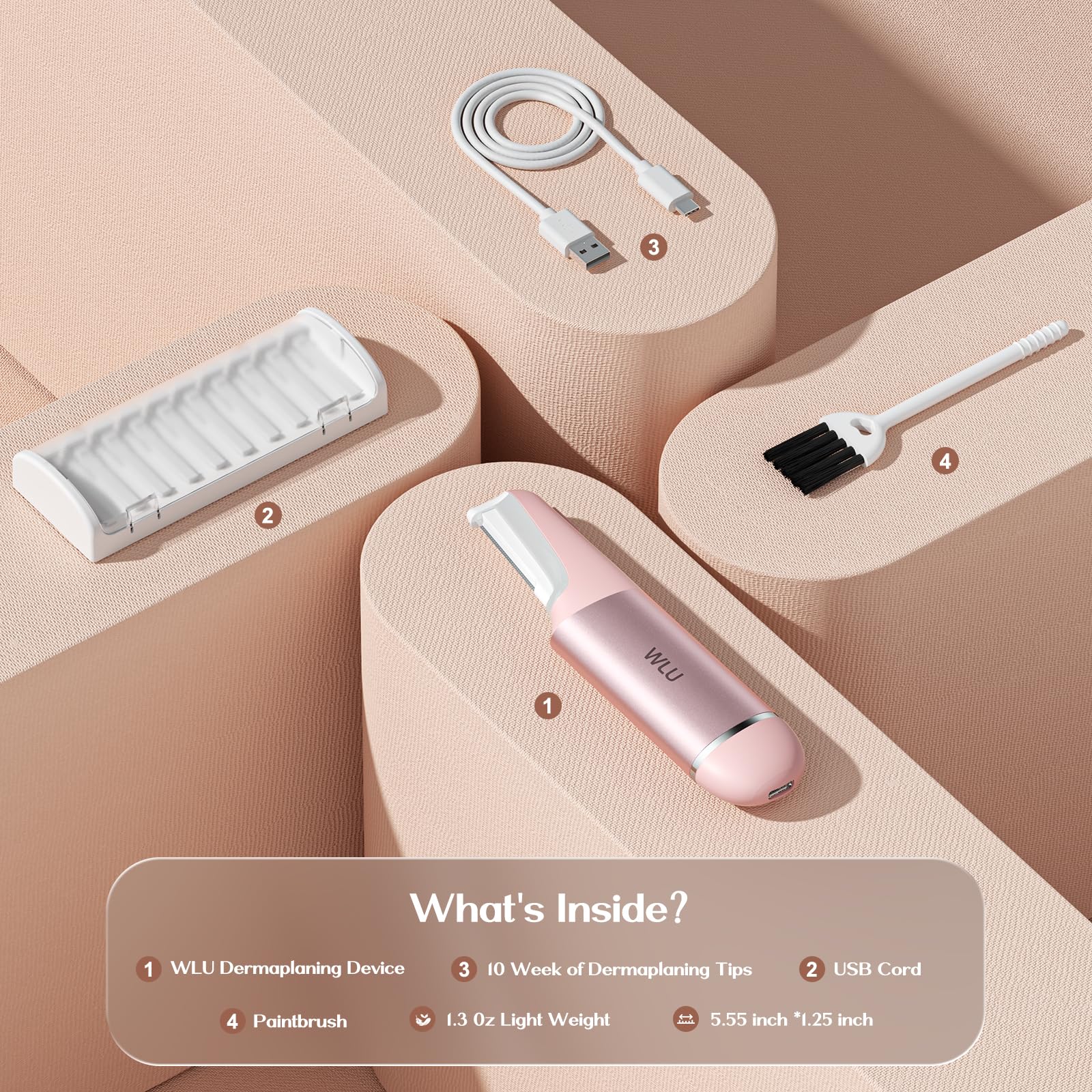 WLU Dermaplane Razor pink durable body with comfortable grip