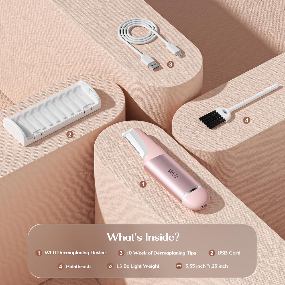 WLU Dermaplane Razor pink durable body with comfortable grip