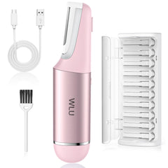 WLU Dermaplane Razor pink front view for everyday peach fuzz removal