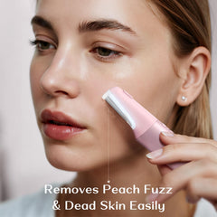 WLU Dermaplane Razor pink LED light aids precise dermaplaning