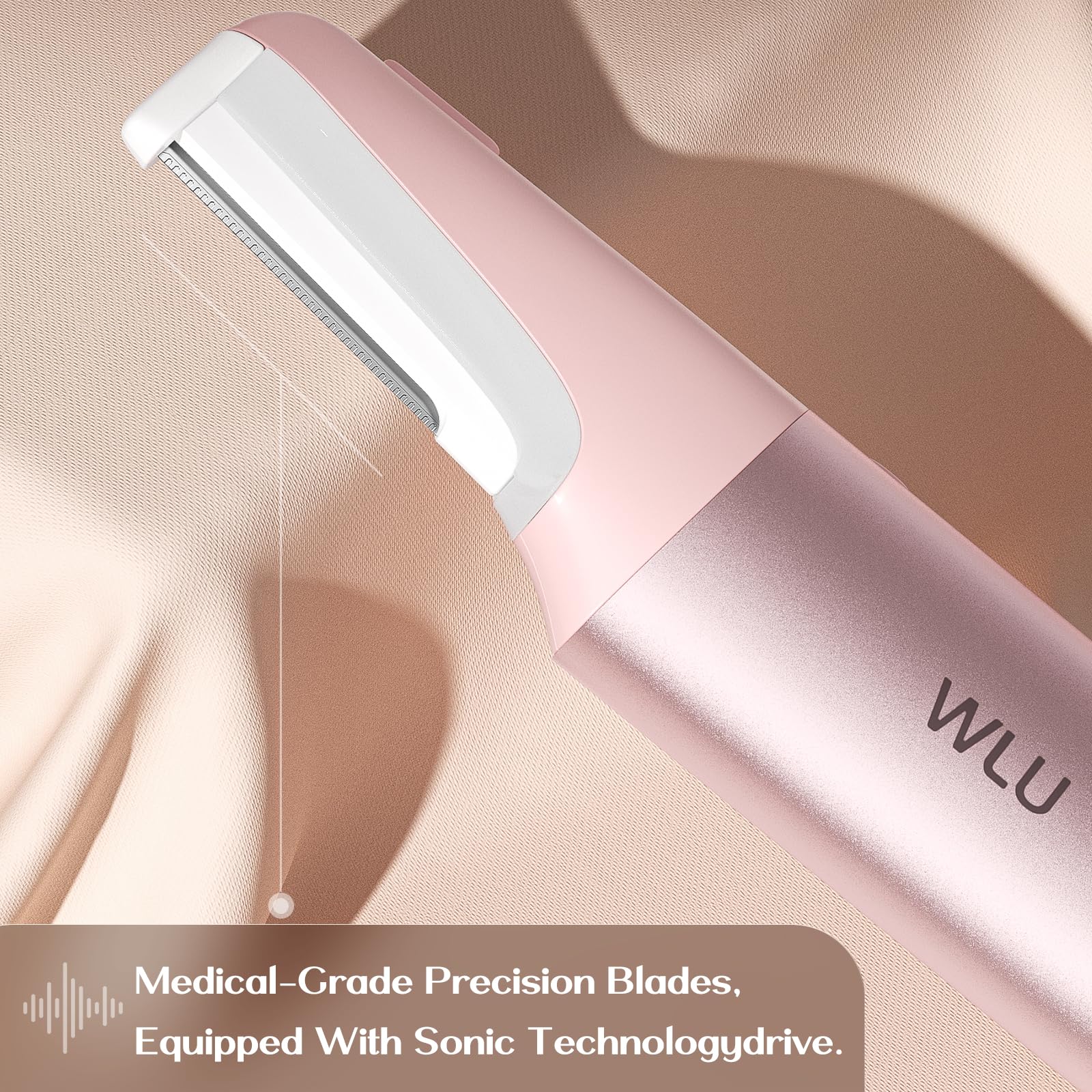 WLU Dermaplane Razor pink rechargeable battery for cordless use