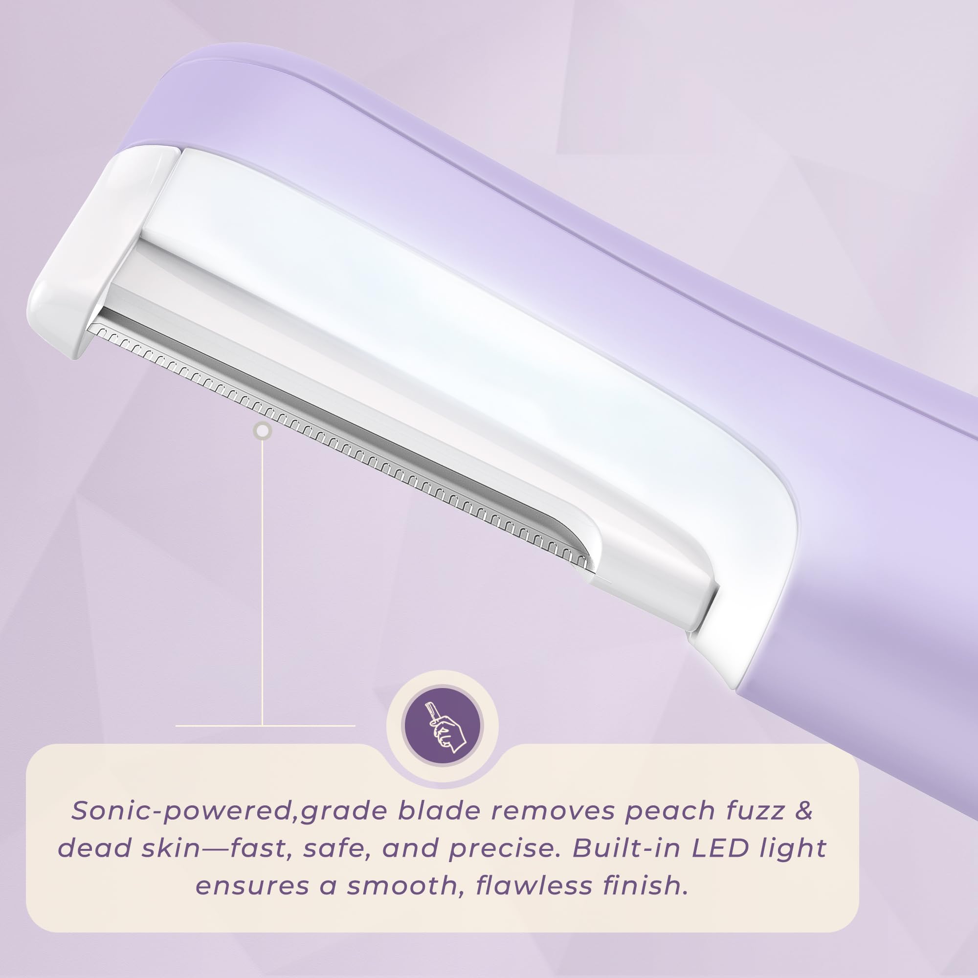 WLU Dermaplane Razor purple-3-speeds adapts to comfort and control during at-home treatments